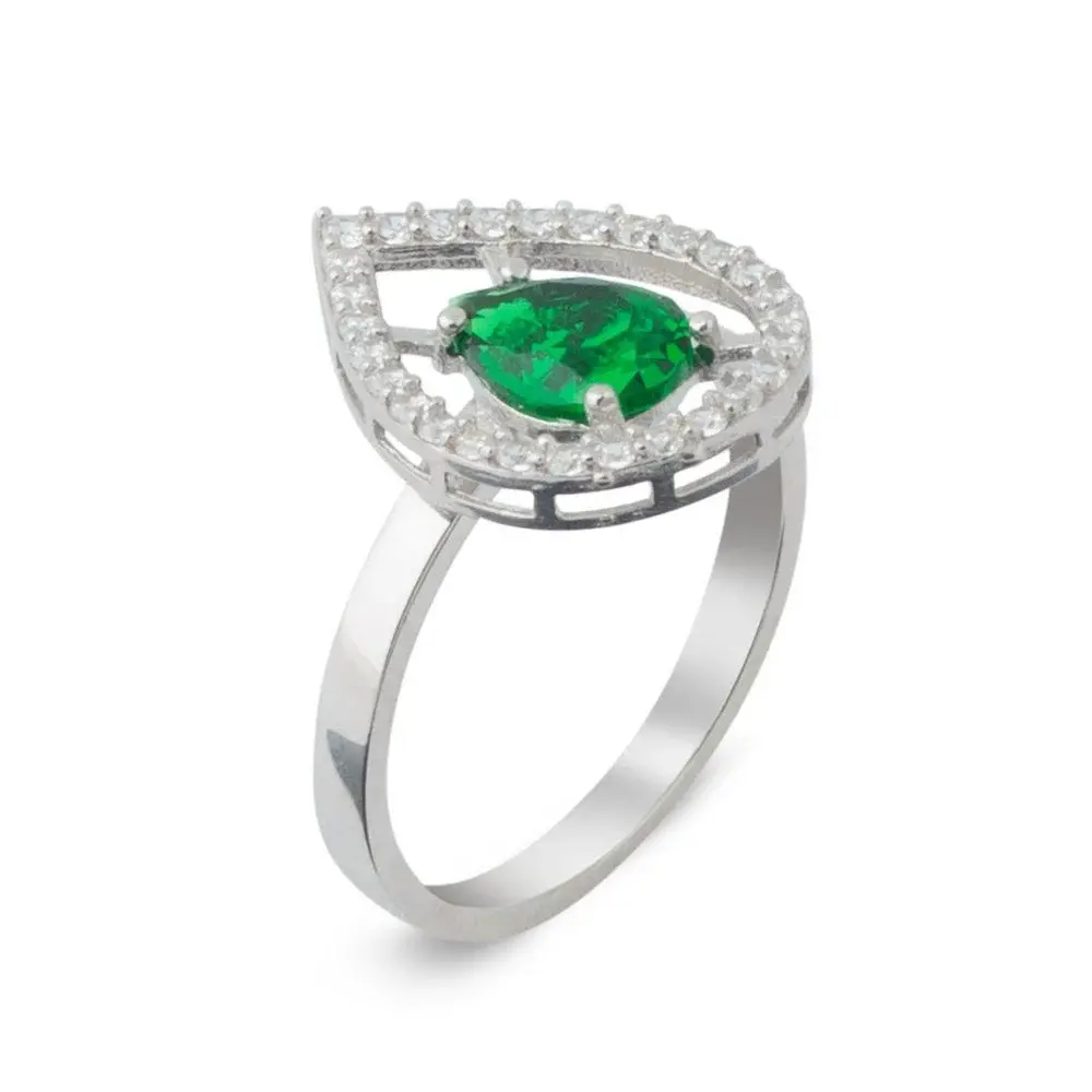 Takıhan 925 Sterling Silver Green Zircon Set - 4