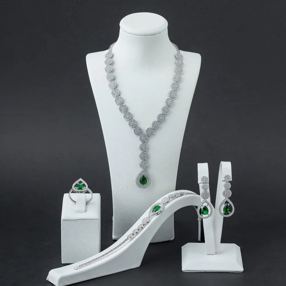 Takıhan 925 Sterling Silver Green Zircon Set - 1