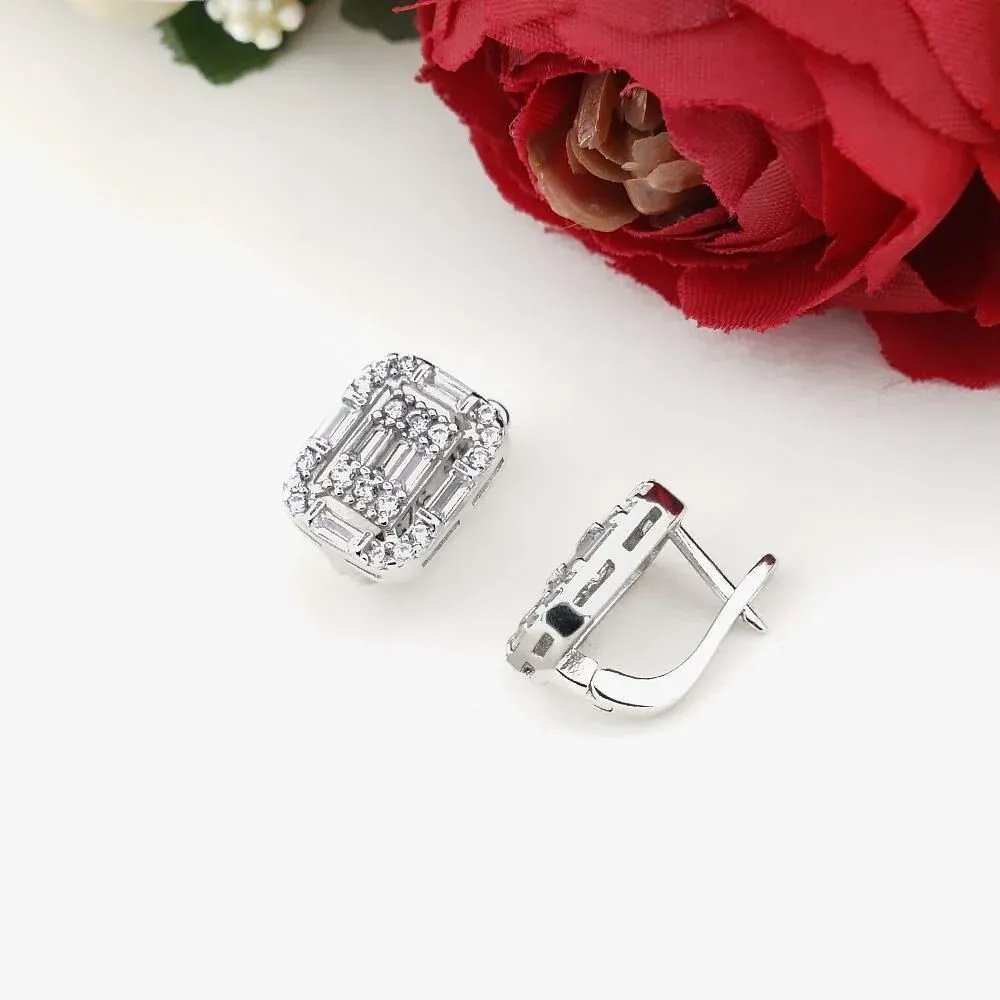 Takıhan Baguette Zircon Stone Silver Women's Set - 4