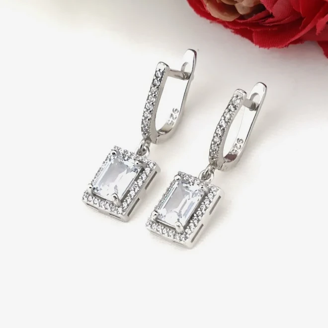 Takıhan Baguette Zircon Stone Silver Women's Set - 3