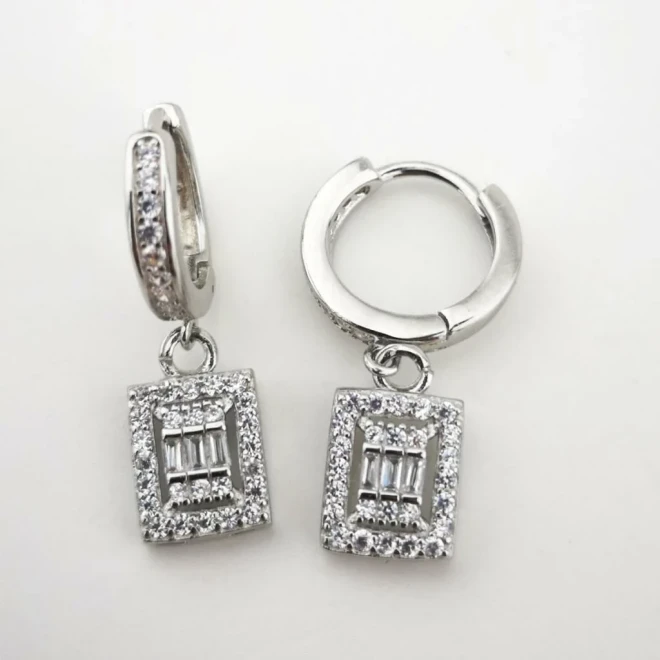 Takıhan Special Diamond Design 925 Sterling Silver Baguette Set - 3