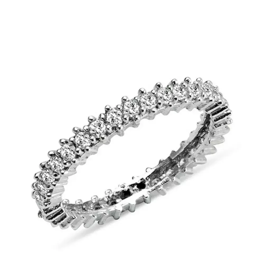 Takıhan Sterling Silver Full Eternity Zircon Ring - 1