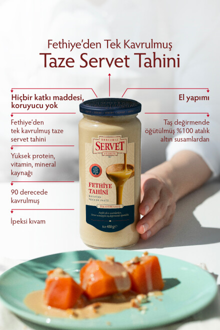 Taze Üretilmiş Tek Kavrulmuş Fethiye Tahini - 450 gr - Yerli Susam - 2