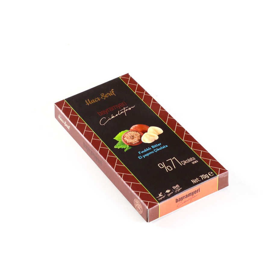 The luxurious dark chocolate filled with hazelnut 70 grams from Haci Sarif - 3