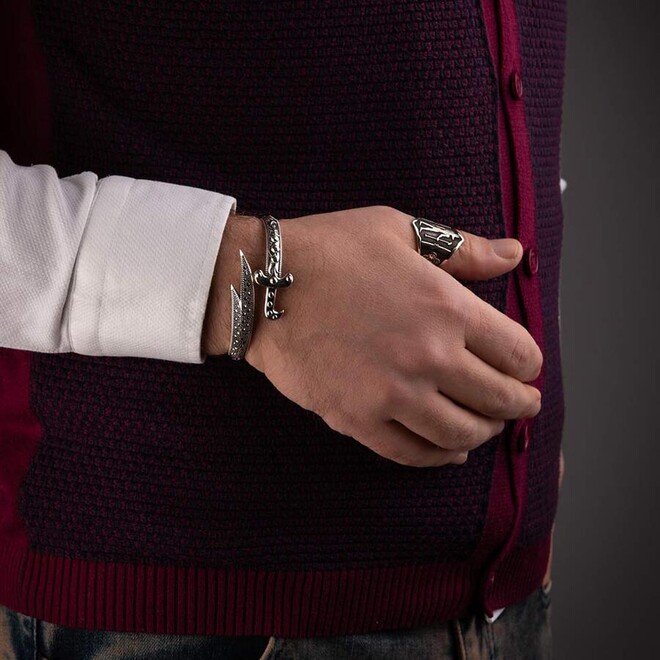 The Power of Zülfikar 925 Sterling Silver Men's Bracelet - 3