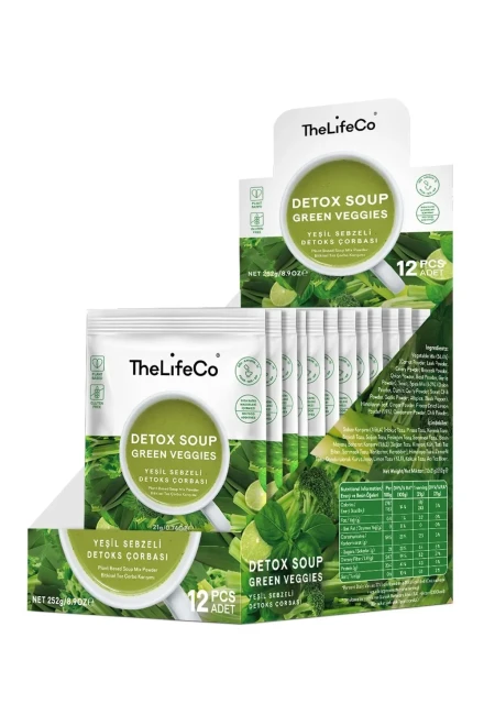 TheLifeCo Additive-Free Green Vegetable Detox Soup 21g - 12-Pack Box - 1