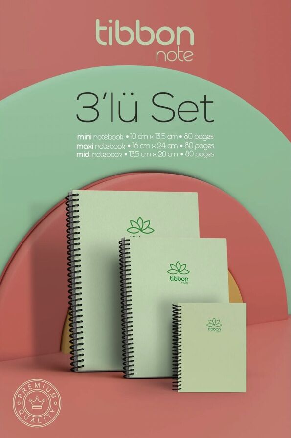 Tibbon notebook set in green - 1