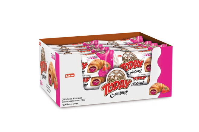 Today Croissant Strawberry 40 Gr - 20 Pieces (1 Box) - 1