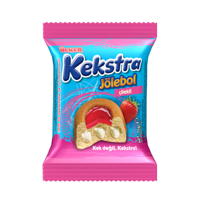 Ülker Kekstra Jelly Strawberry Cake 35 Gr- 24pcs - 1