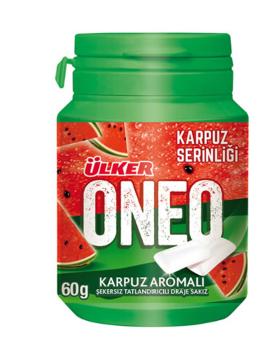 Ülker Oneo Watermelon Bottle Dragee Gum 60g - 1