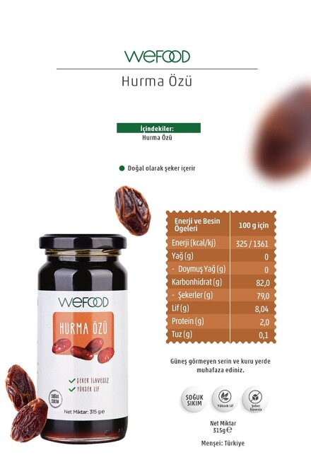 Wefood Hurma Özü 315 gr (Soğuk Sıkım) - 3