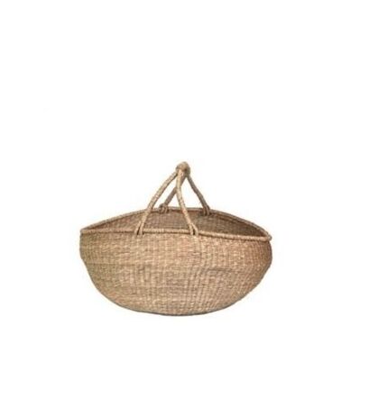 wide straw flat basket -XL - 1