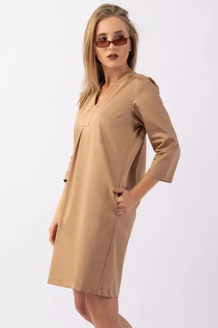 Women's 3/4 Sleeve Pocket Dress - 1
