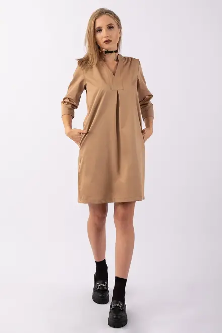 Women's 3/4 Sleeve Pocket Dress - 3