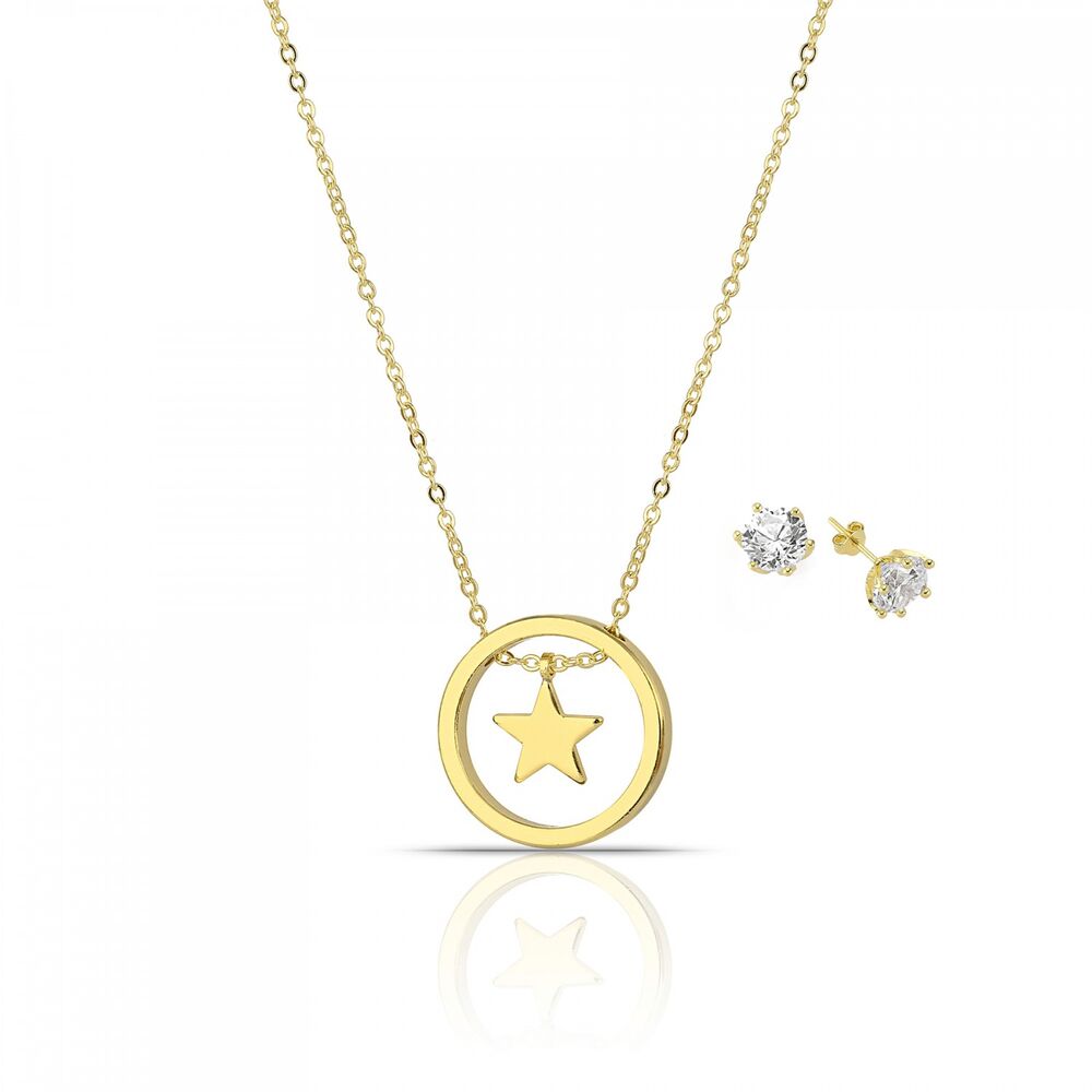 Women's accessory set star necklace and earrings - 1