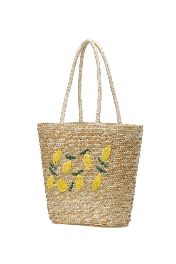 Women's beach bag with lemon patterns - 2