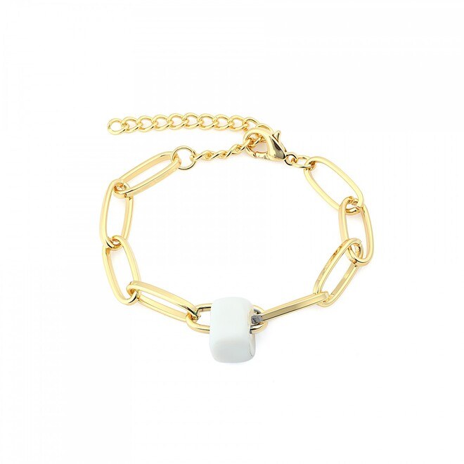 Women's bracelet gold color with stone - 2