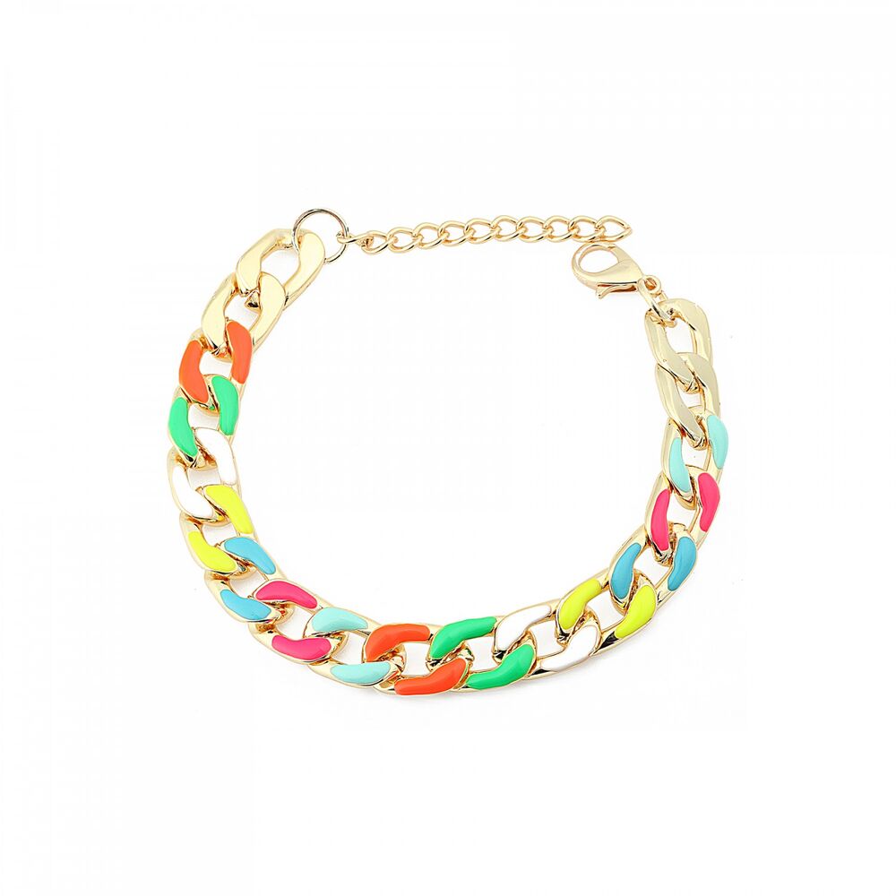 Women's bracelet in the form of a colorful chain - 1