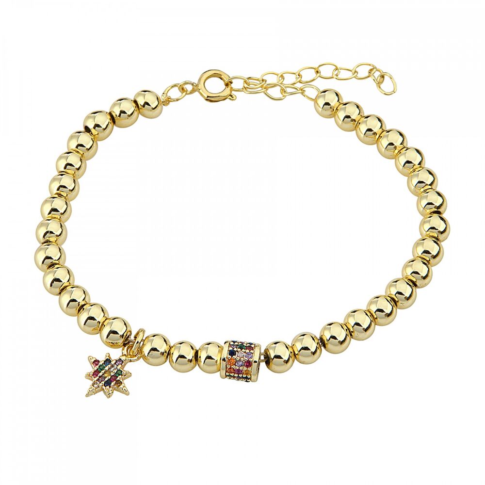 Women's bracelet studded with colored stone - 1