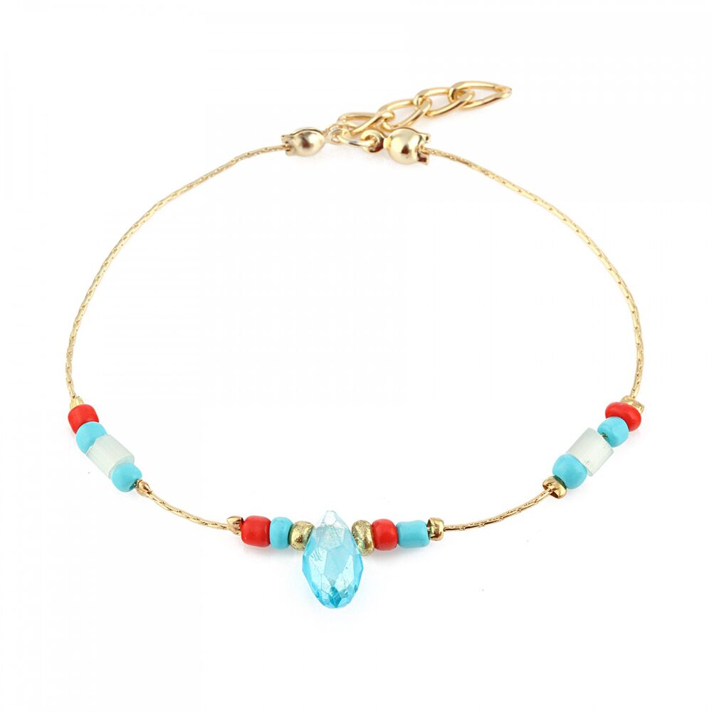 Women's bracelet with a blue stone design - 1