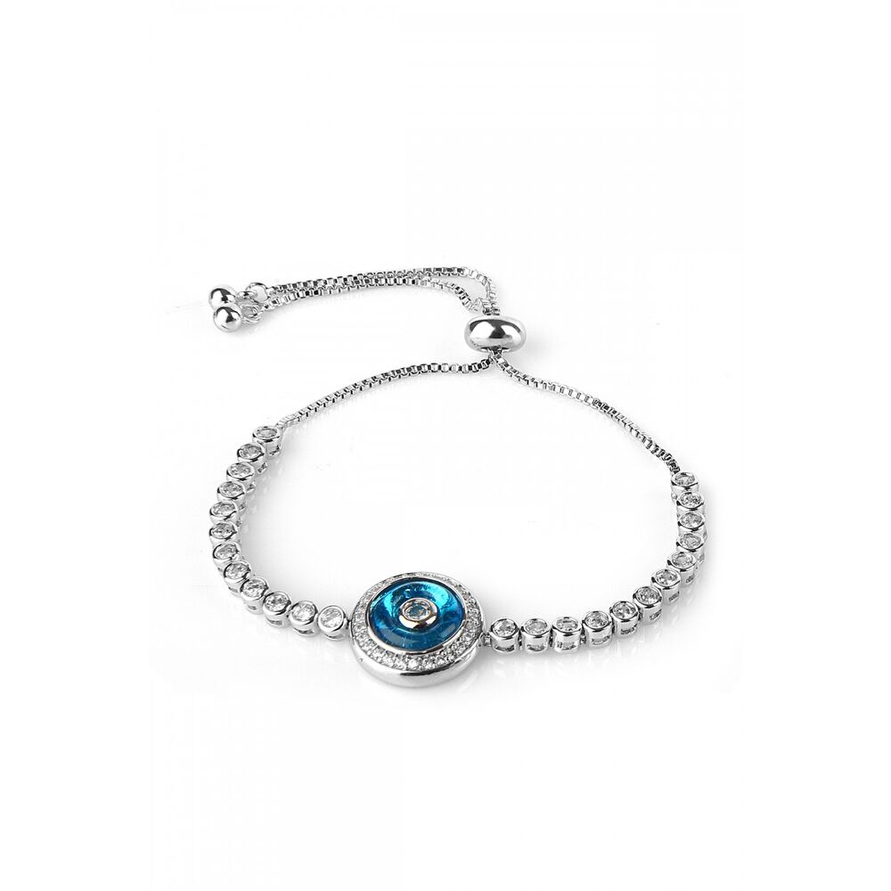 Women's bracelet with blue zircon - 1