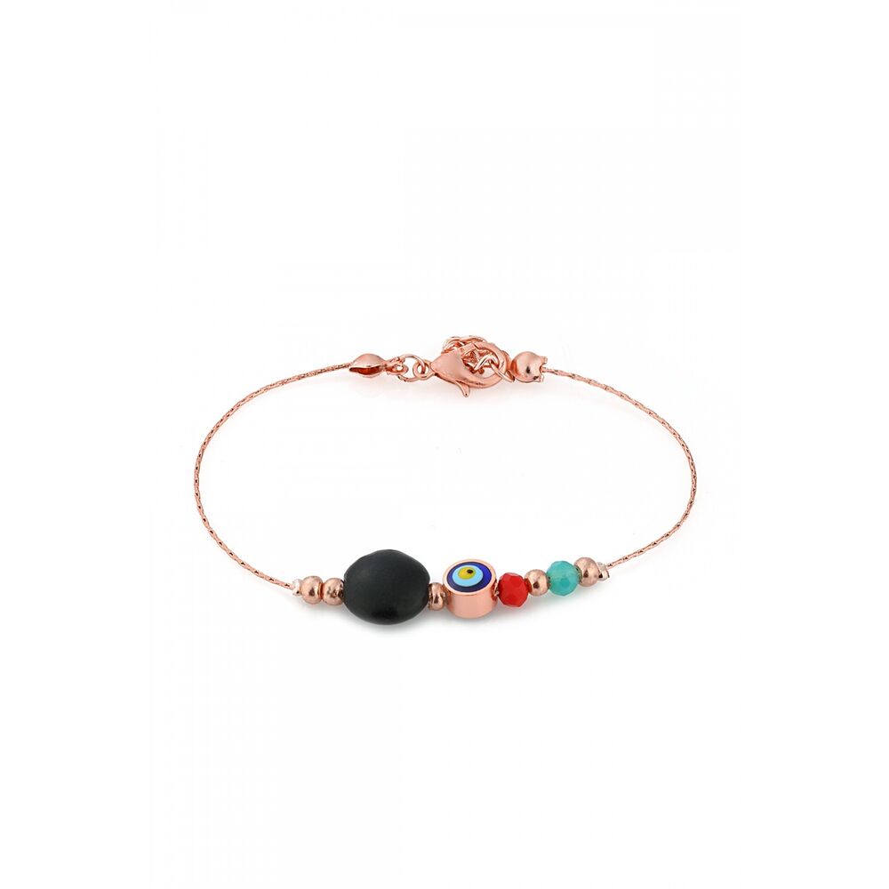 Women's bracelet with eye and colored stones - 2