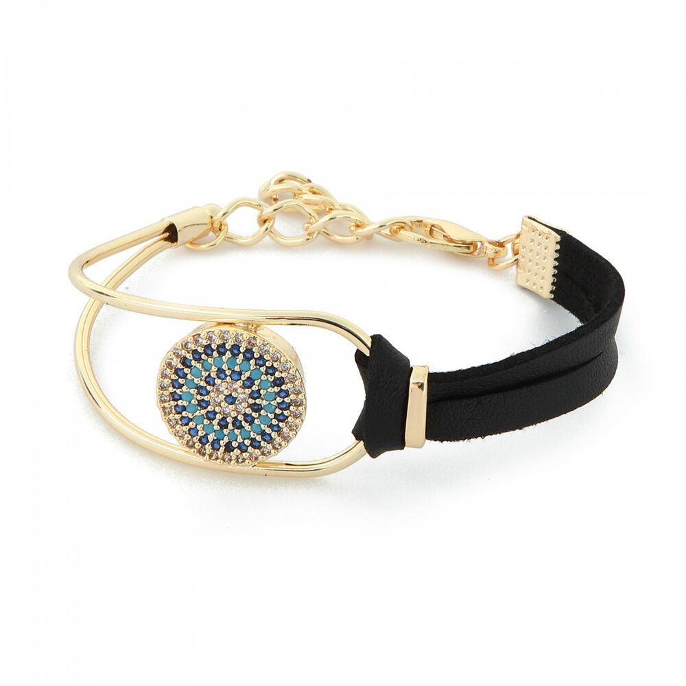 Women's bracelet with golden threads - 1