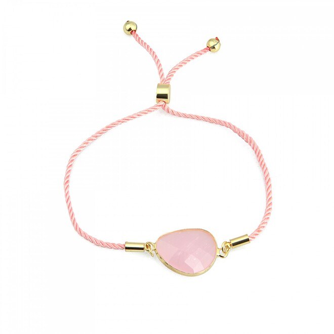 Women's bracelet with pink zircon stone - 2