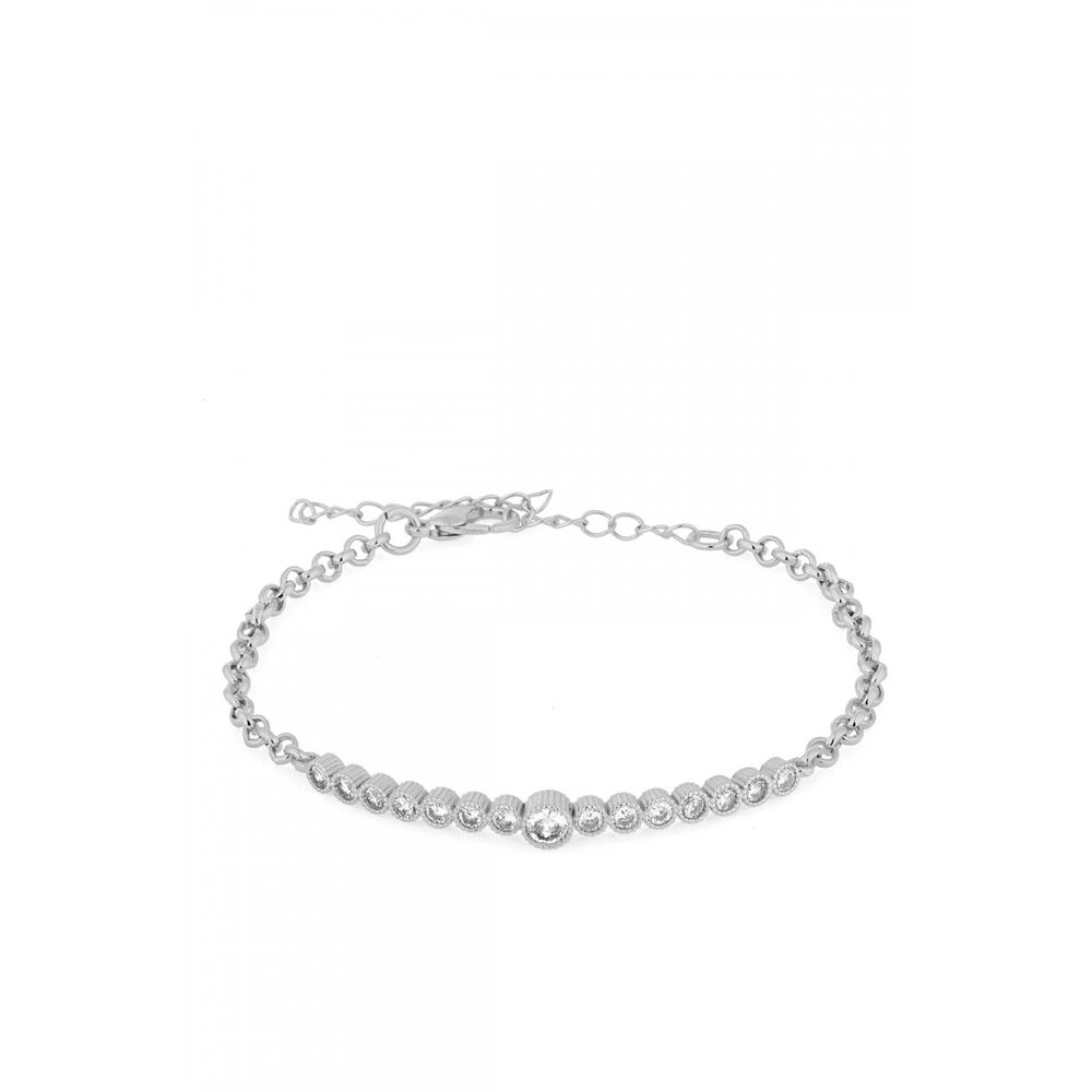 Women's bracelet with round zircon stones - 1