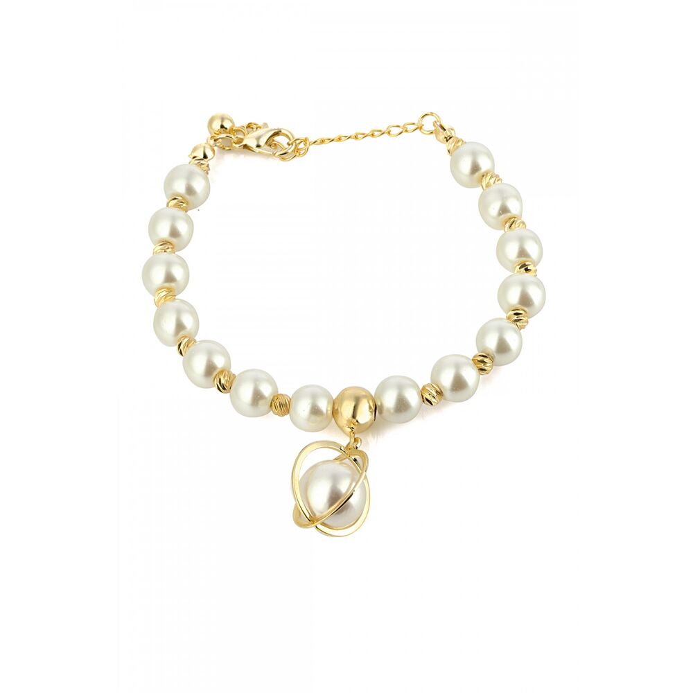 Women's bracelet with white pearl - 1