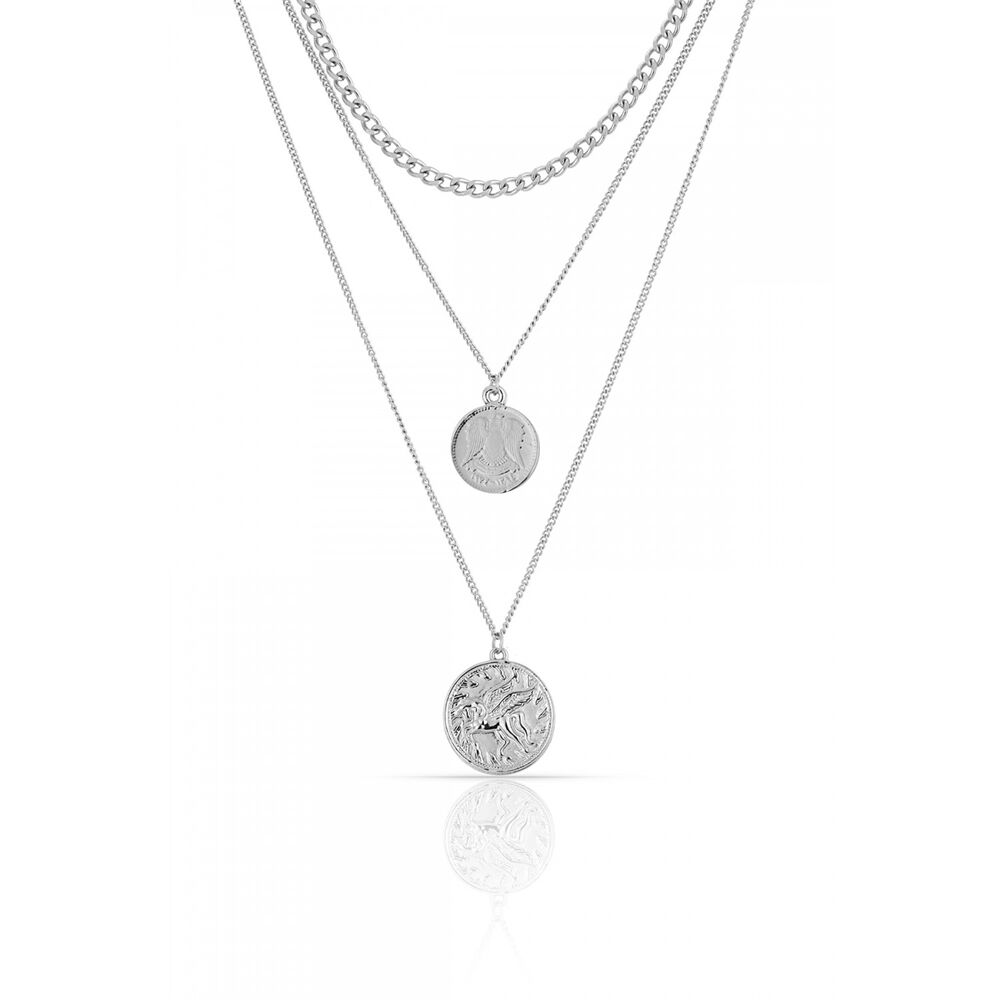 Women's chain necklace with coins - 1