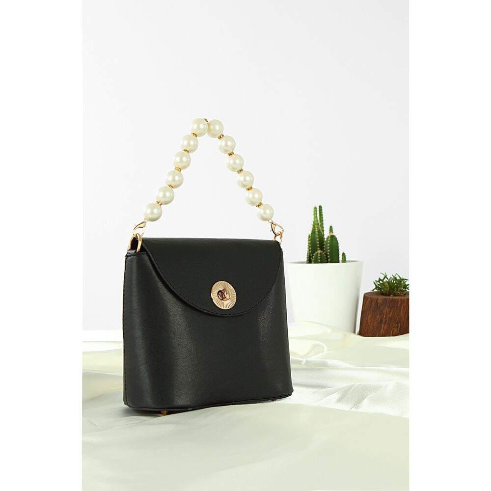 Women's handbag with pearl design - 4