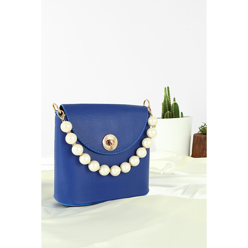 Women's handbag with pearl design - 6