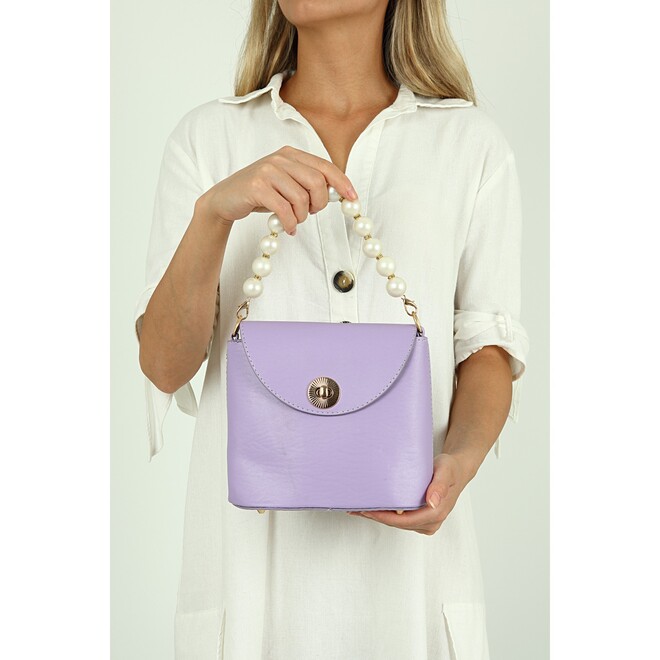 Women's handbag with pearl design - 9