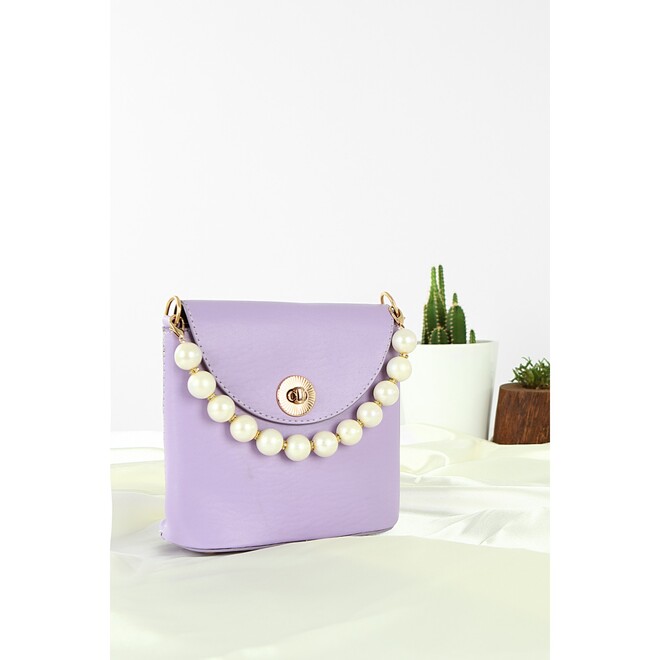 Women's handbag with pearl design - 10