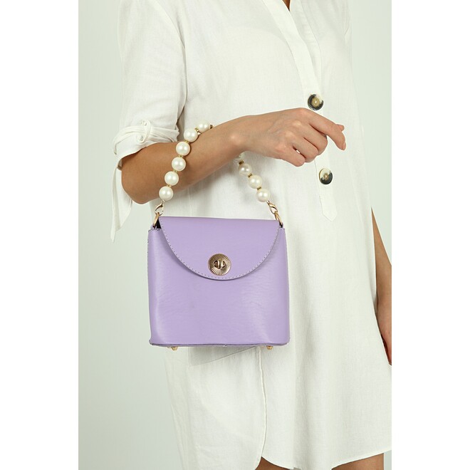 Women's handbag with pearl design - 11