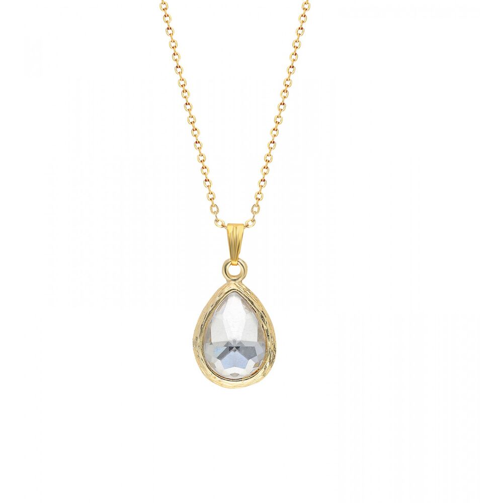 Women's necklace in the form of a white drop - 1