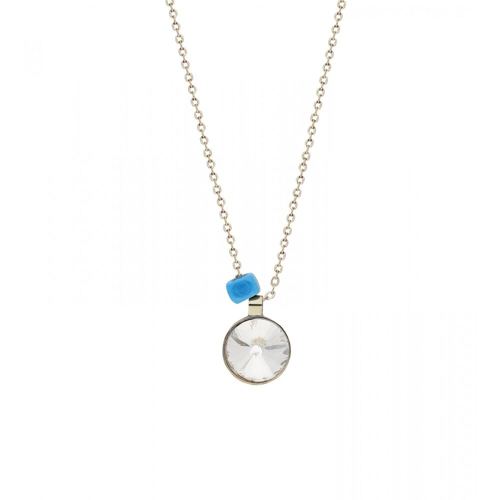 Women's necklace with a circular stone design - 1