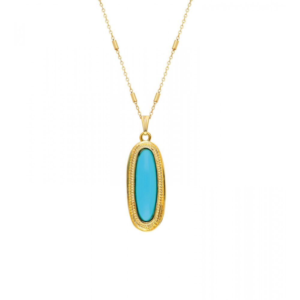 Women's necklace with a distinctive blue room design - 1