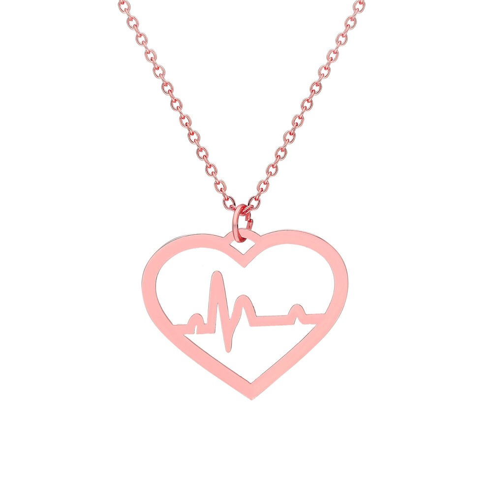 Women's necklace with a heartbeat design - 1