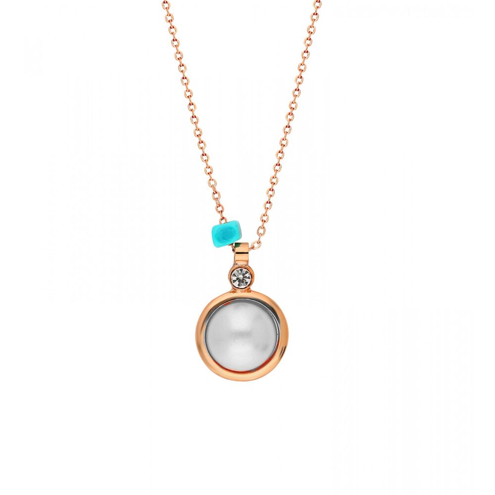 Women's necklace with a round design with a white room - 1