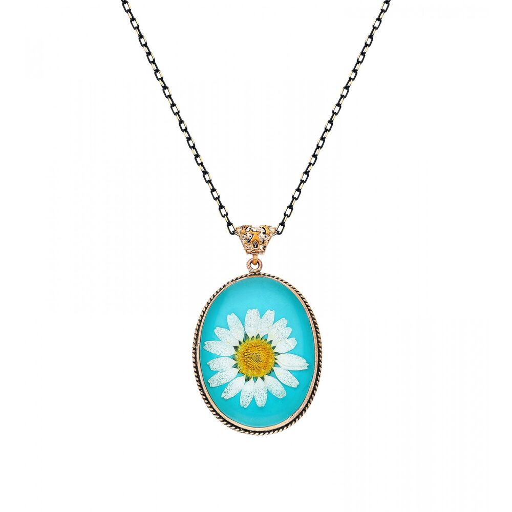 Women's necklace with a white flower - 1