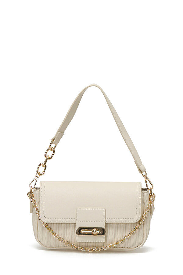 Women's shoulder bag decorated with a chain - 1